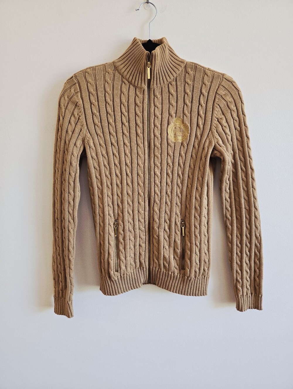 LAUREN RALPH LAUREN I XS Cable Knit Cardigan I camel brown